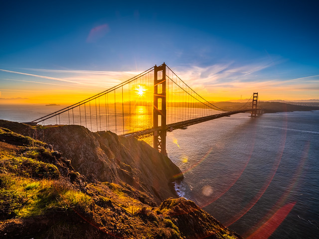 San Francisco Bay Golden Gate Bridge Sunrise Spencer Battery Fuji GFX100 Fine Art Landscape Nature Photography! Ocean Art Seascape Elliot McGucken Fuji GFX 100 Medium Format American West 45EPIC 45SURF dx4/dt=ic GFX Venus Laowa 17mm f/1.8 Wide Angle Lens