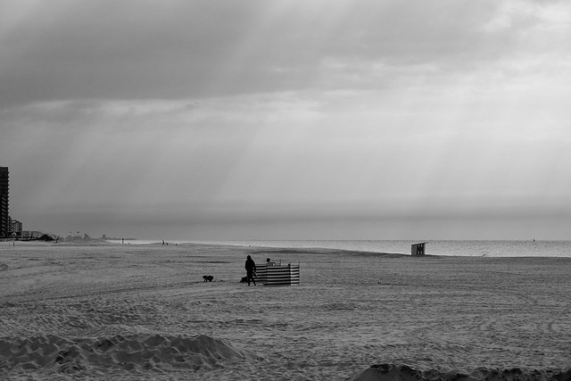 Oostende strand bij dageinde...