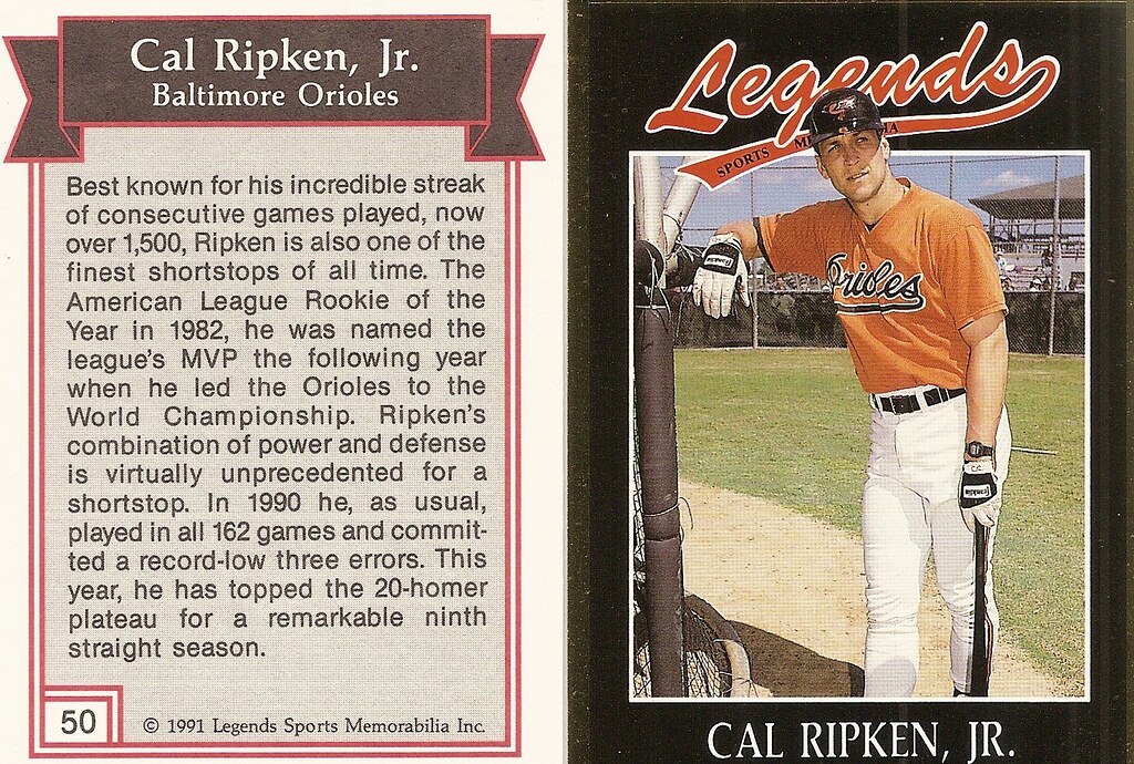 1991 Legends Magazine Insert Gold - Ripken Jr