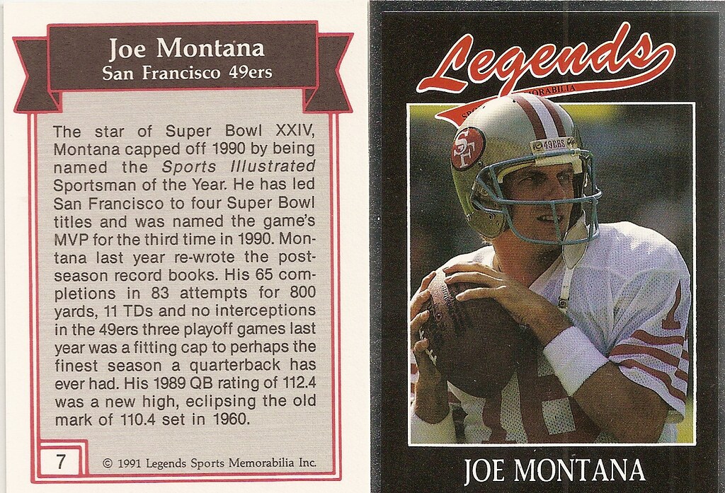 1991 Legends Magazine Insert Silver - Montana, Joe