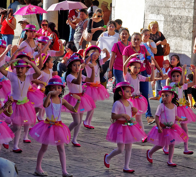 Carnival children parade.  Merida, Yucatan, Mexico.