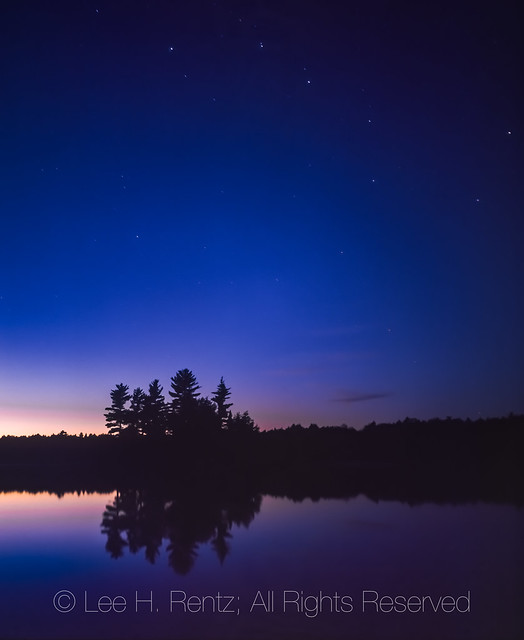 Stars over Imp Lake in Michigan