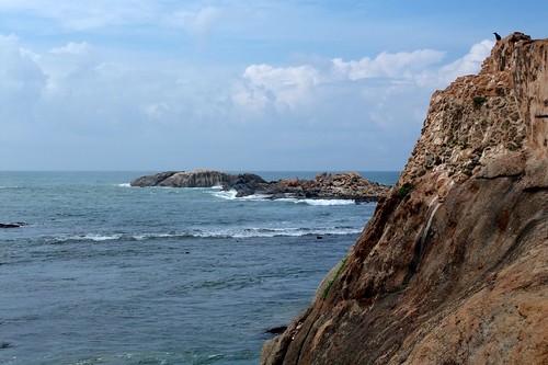 landscape rock sea galledistrict southernprovince srilanka
