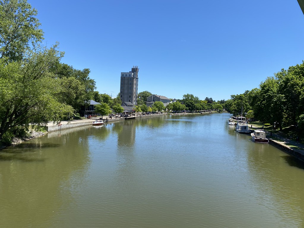 Looking down the Erie Canal in Rochester, NY it was completed in 1825 - 363 miles.