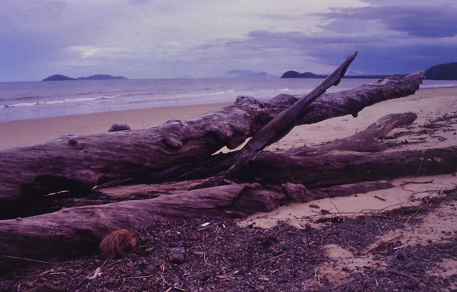 Tam O'Shanter Pt, Family Islands, Hinchinbrook Island and thunderstorm, South Mission Beach, QLD, 27/12/99