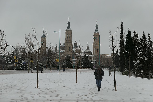 Nieve en Zaragoza, febrero 2018