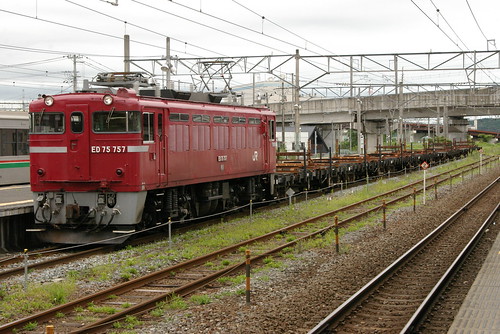 JR Freight ED75 series (700s) in Iwakiri.Sta, Sendai, Miyagi, Japan /Sep 1, 2009