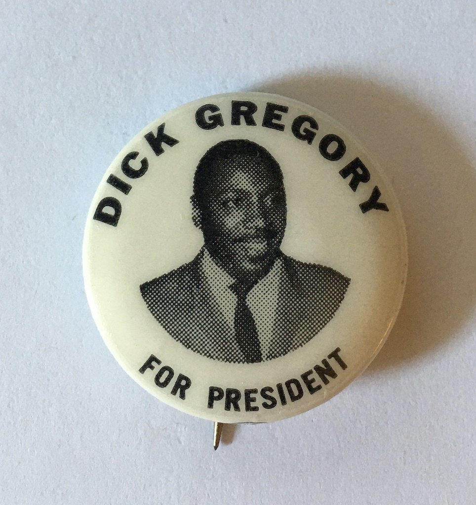 Dick Gregory for President Campaign Button Peace and Freedom Party 1968