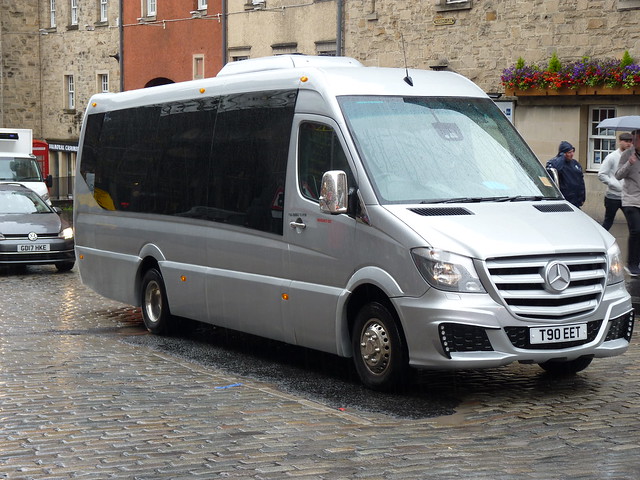 Edinburgh Executive Travel of Broxburn Mercedes Benz T90EET at High Street, edinburgh, on 4 July 2017.