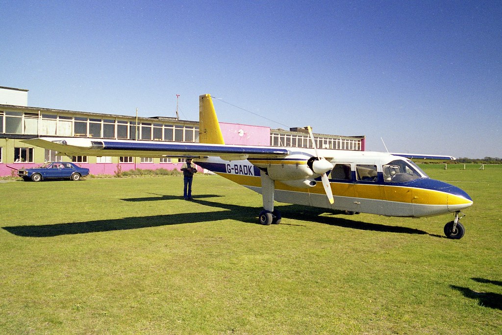 Britten Norman Islander G-BADX, Ipswich Airport c 1980