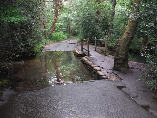 Ford on the stream that feeds Frensham Little Pond SWC Walk 184 - Bentley to Farnham