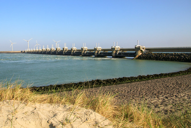 The Oosterscheldekering, (storm surge barrier) , the Netherlands