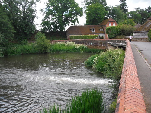 River Wey (South Branch) at The Mill House, Frensham SWC Walk 184 - Bentley to Farnham