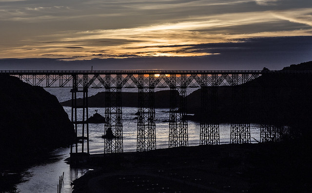 Rita Crane Photography: June Sunset Silhouette, Albion River Bridge