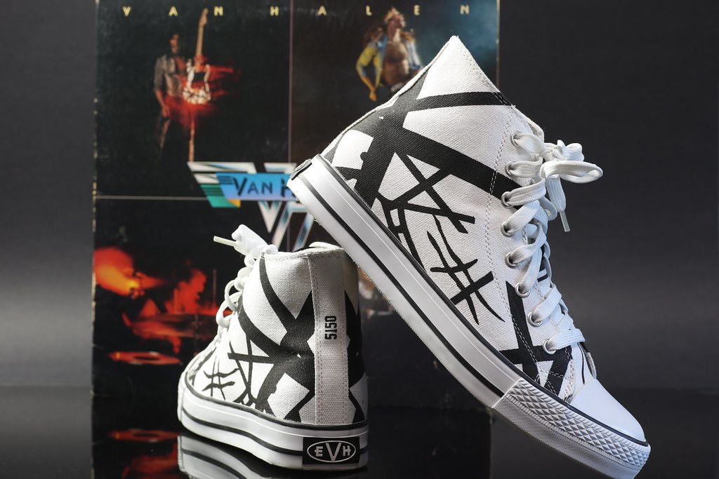 EVH sneakers, with original striped pattern.