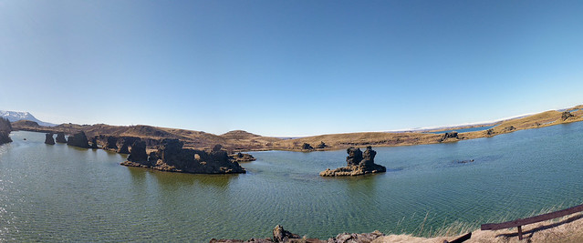 Hofdi rock formations in Mytvain pano