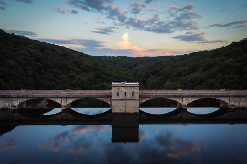 prettyboyreservoir prettyboydam dam reservoir water reflections sunset dji mavicmini drone aerial maryland