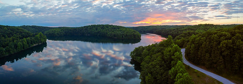 maryland sunset panorama water reflections dam aerial reservoir drone dji prettyboydam prettyboyreservoir mavicmini