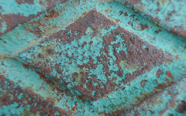 Turquoise and rust diamond