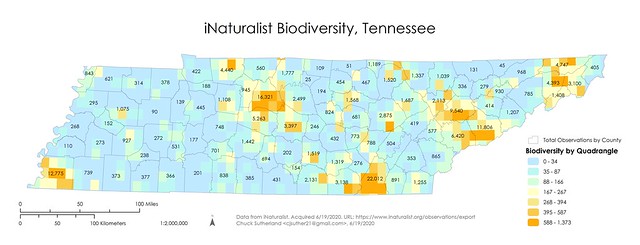 iNaturalist Biodiversity in Tennessee
