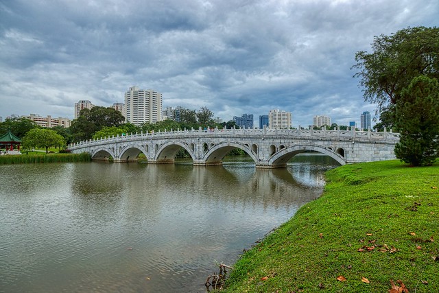 Bridge connecting the Chinese and Japanese Gardens in Singapore
