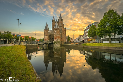 river rivier sunset zonsondergang bomen trees reflectie reflection haarlem netherlands nederland spaarne