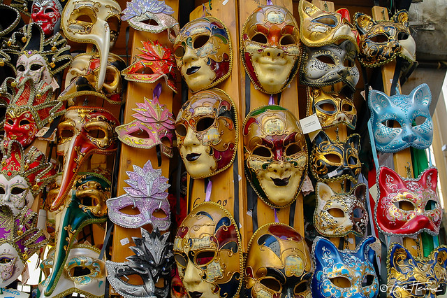 VENICE, ITALY: Famous Venetian masks. Romantic and beautiful city of Venice before lockdown - Ben Heine Photography
