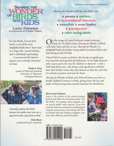 Back cover of Sharing the Wonder of Birds with Kids
