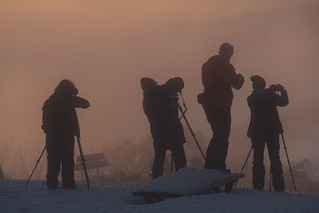 Photographers in action-Waiting for the mist to roll away