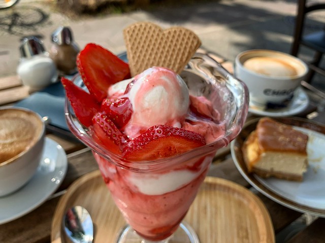 Strawberries and icecream for you ....