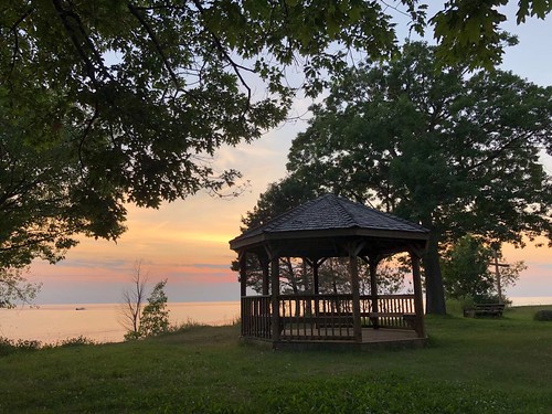 kettlepoint lake huron shoreline sunset evening peaceful gazebo