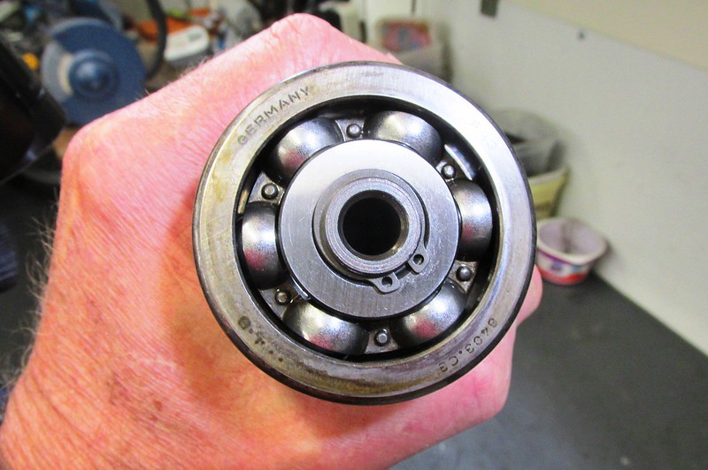 Output Shaft Rear Ball Bearing Secured By Lock Ring
