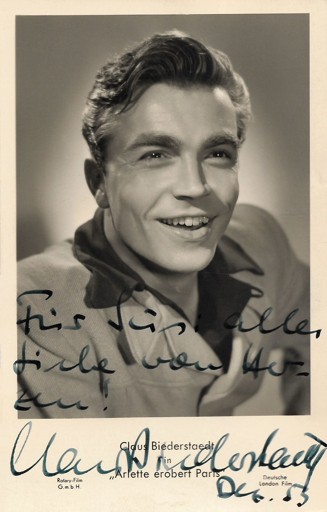 1928* 2020 † Schwarzwaldklinik  # Autogramm  Claus Biederstaedt Schauspieler 