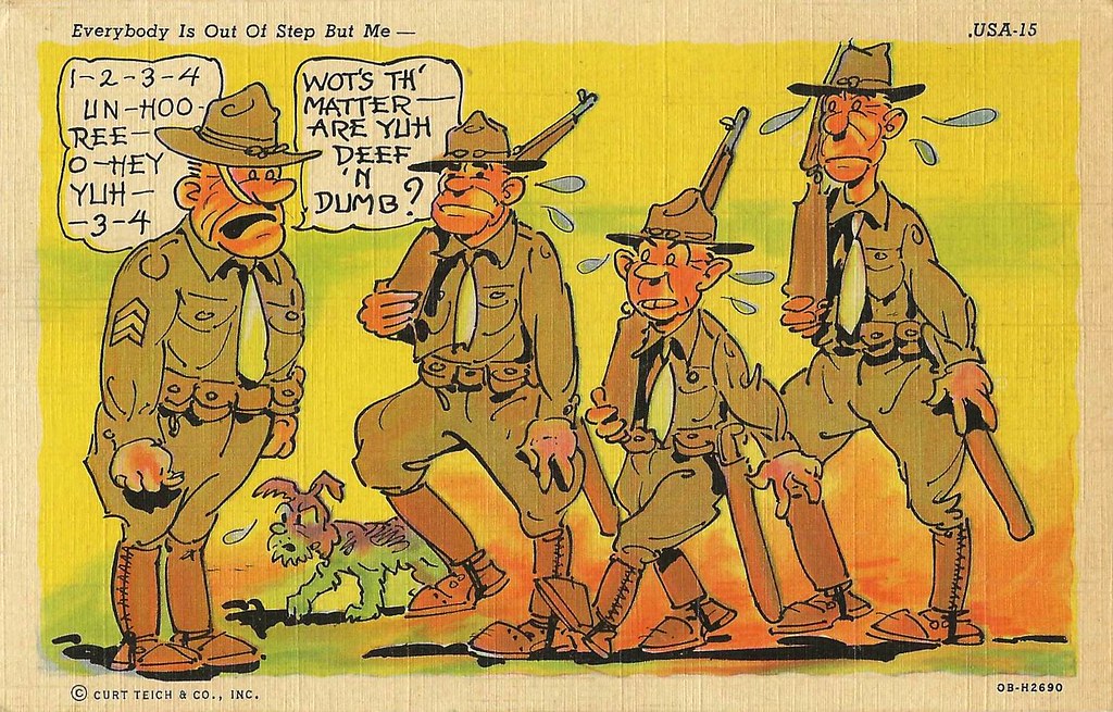 Vintage World War II Comic Postcard - Everbody Is Out Of S… | Flickr