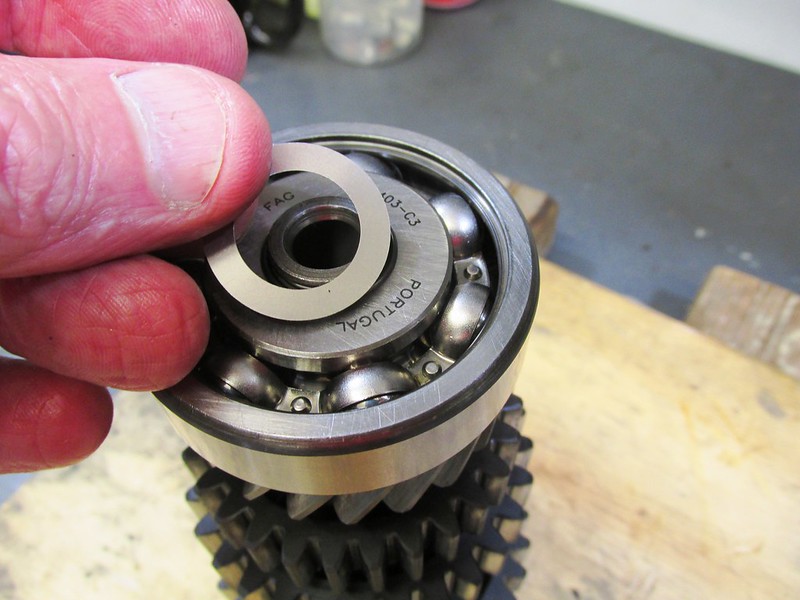 Output Shaft 5th Gear Bearing Shim Goes Over Snap Ring