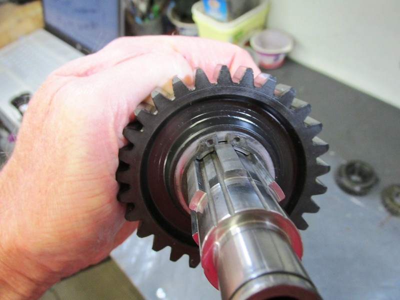 Output Shaft 2nd Gear Secured With Slotted Washer and New Lock Ring-Same On Other Side