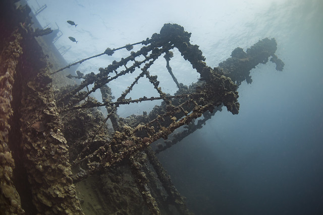 Sea wreck of Umbria from second world war