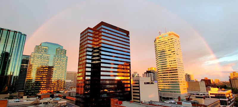 Rainbow over downtown