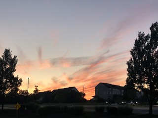 Brilliant June sunset over Corporate Drive, Frederick, Maryland