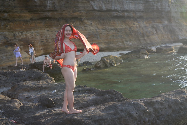 cute girl in bikini at beach of Quang Ngai