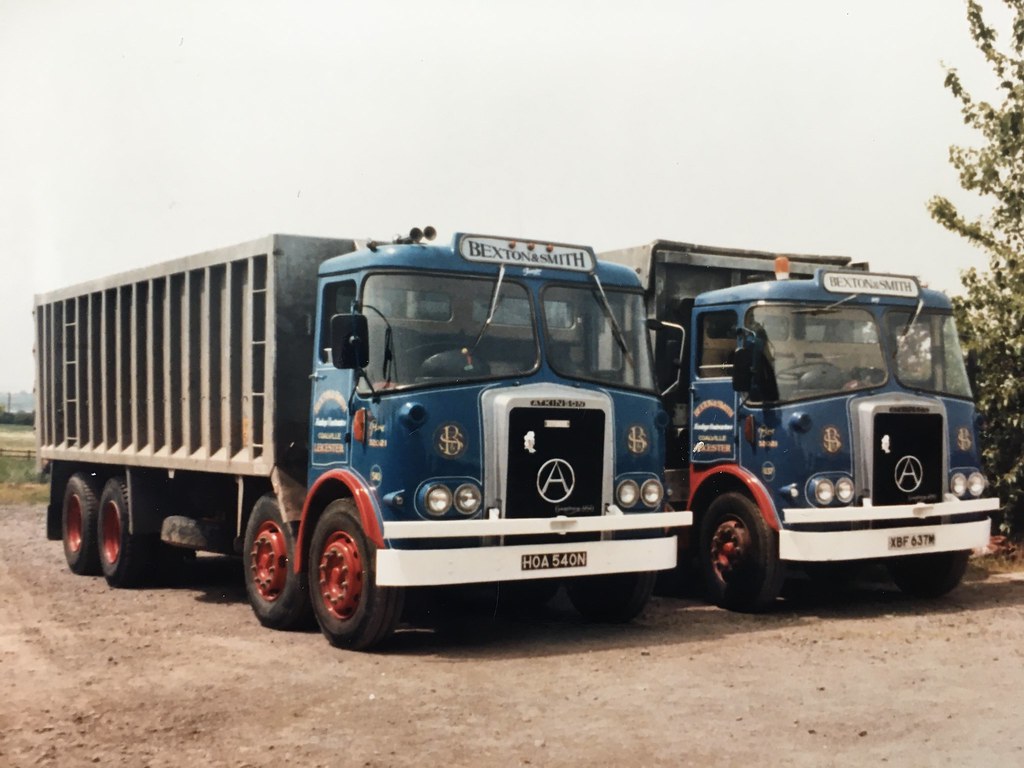 Another photo given to my brother 1980s ,two nice Atkinson Defenders ,Bexton& Smith ,both Gardner 180 -HOA 540N-XBF 637M .