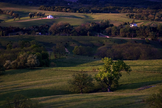 Farms and Landscape in Evening near Galena, Illinois