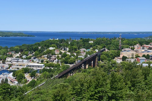tower canada trestle railroad ontario view parrysound on