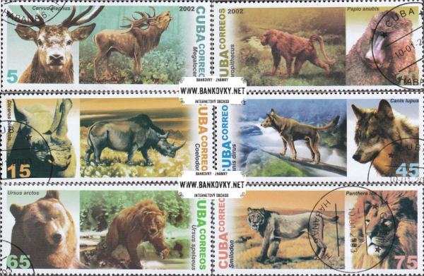 Známky Kuba 2002 Prehistorické zvieratá razítkovaná séria