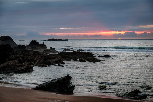 españa asturias verdicio playa costa mar cantábrico atardecer puestadesol rocas nubes sunset beach coastal seascape