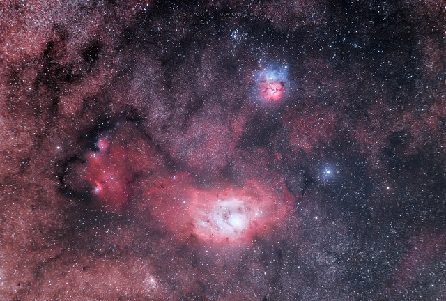 Messier 8 and Messier 20 Nebula Field