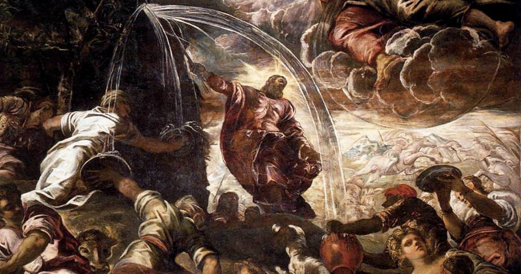Moses Drawing Water from the Rock by Tintoretto (c.1577)