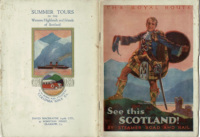 See This Scotland! by steamer, road and rail; The Royal Route : David MacBrayne (1928) Ltd, Glasgow, booklet covers 1930