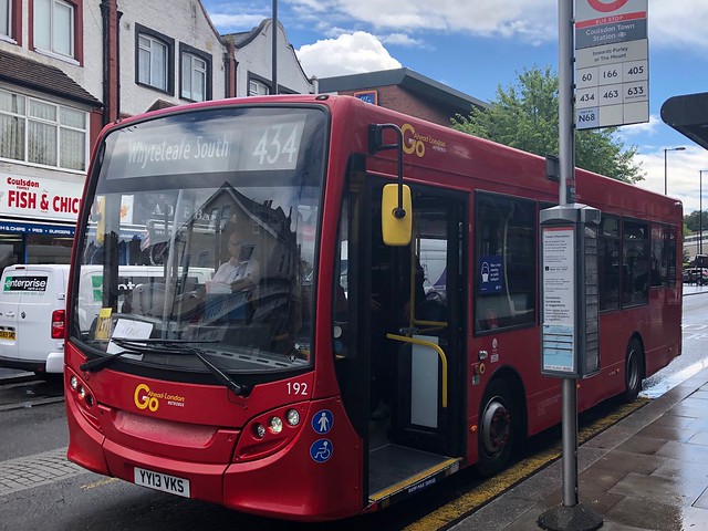 An odd upside down V shaped route with two long Hail & Rode sections and a very low PVR. | Go-Ahead London Metrobus ADL Enviro 200 on the 434 to Whyteleafe South.