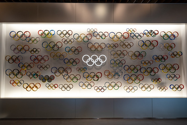 Olympic logos at Japan Olympic Museum